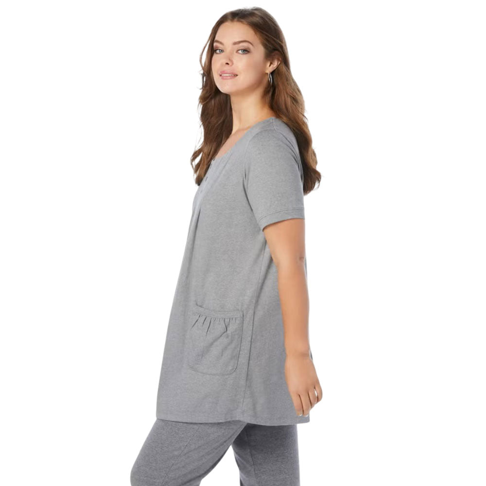 Medium Heather Grey Two Pocket Soft Knit Tunic PSW-9798