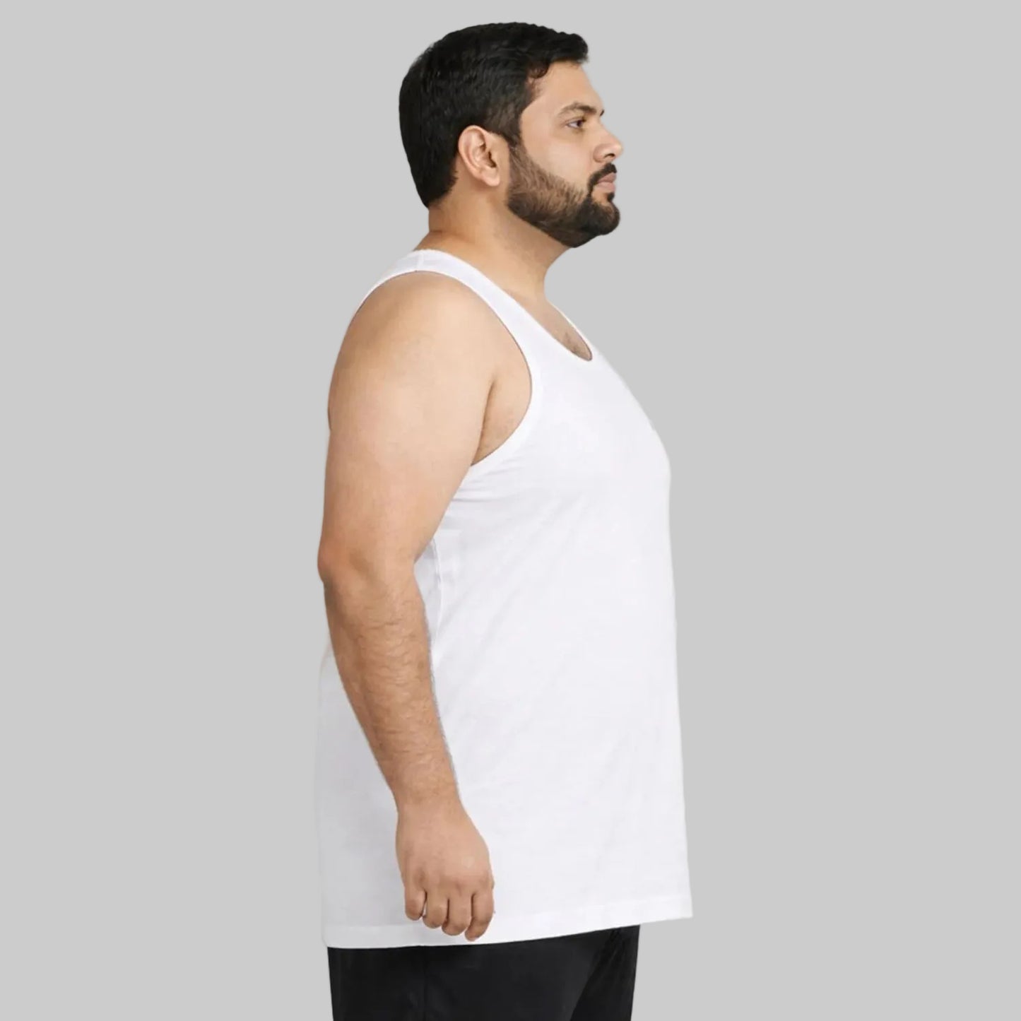 Men's plus size combed cotton vest soft breathable innerwear for big and tall men