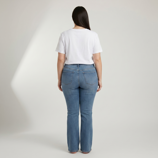 Mid Blue Classic Straight Fit Denim Jeans PSW-11089