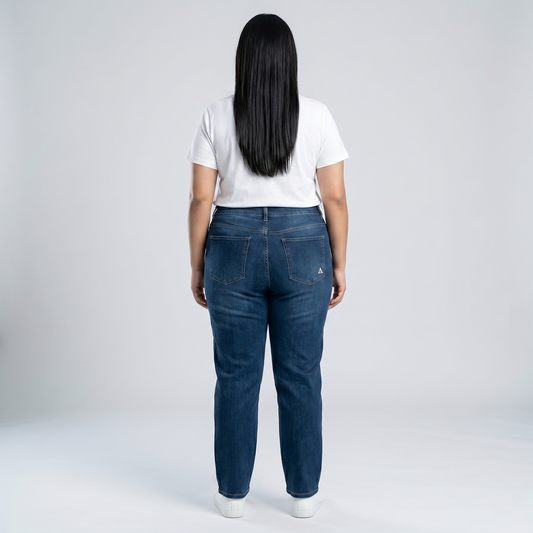 Mid Blue Washed Slim Straight Denim Jeans PSW-11085