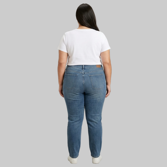 Mid Blue Washed Straight Fit Denim Jeans PSW-11097