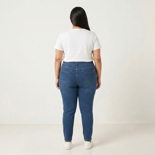Mid Wash Plus Size Denim jeans PSW-11094