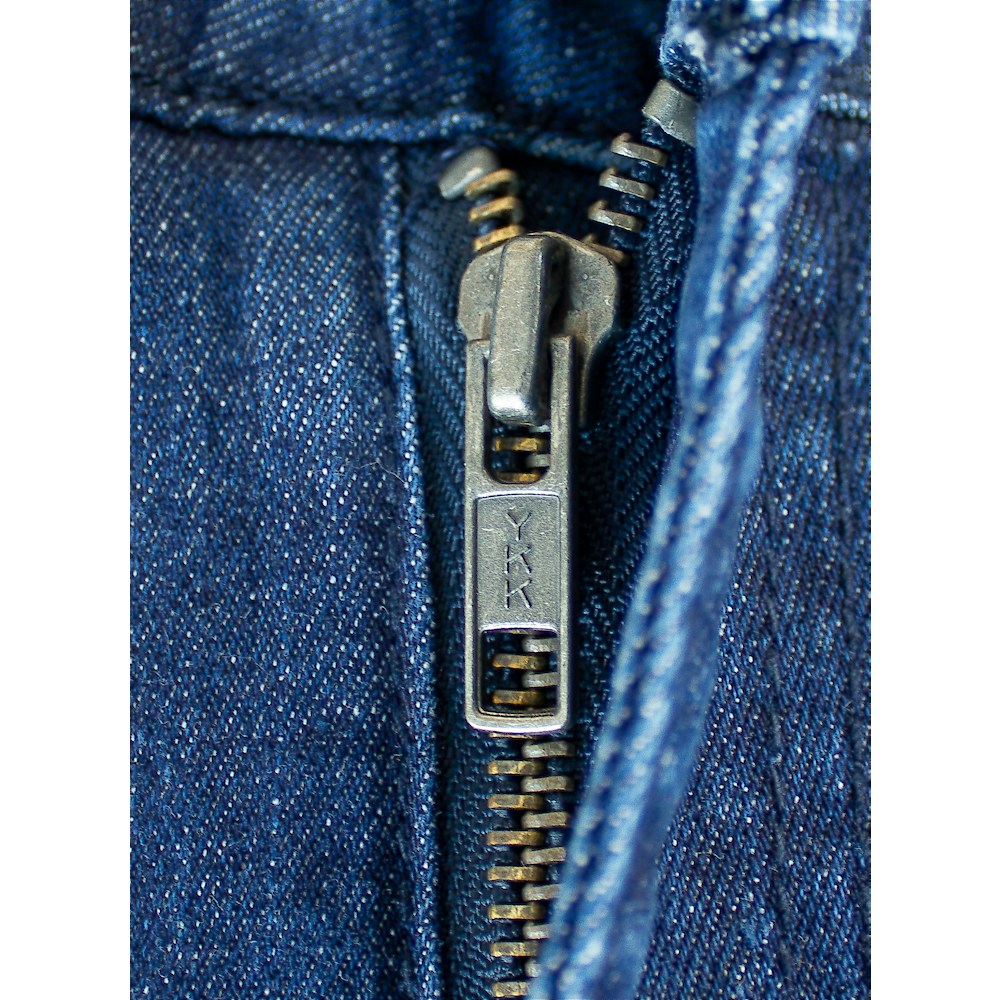 Mid Wash Stretch Denim Jeans with button, zip fly, and belt loops