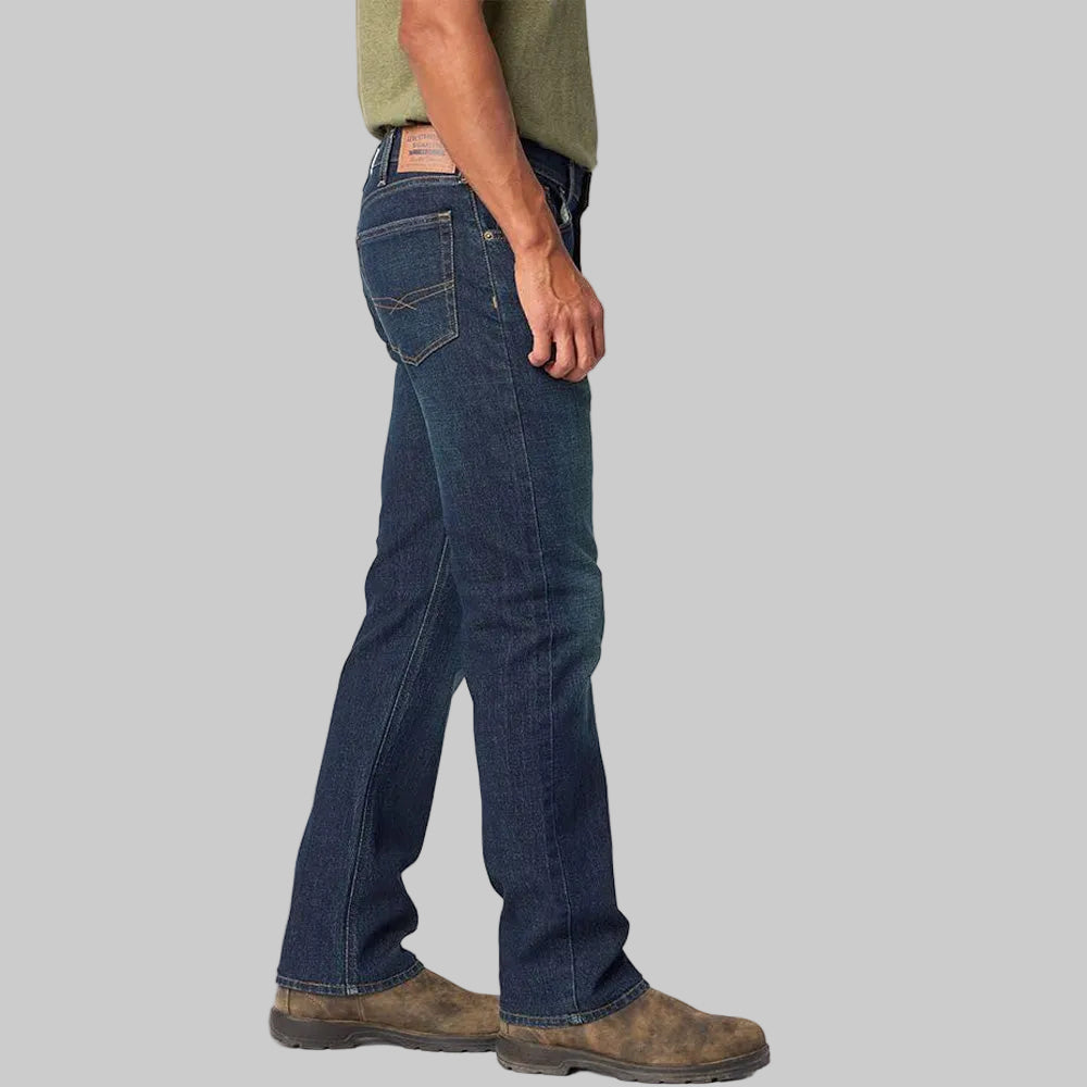 Mid rise bootcut jeans with premium flex cotton fabric, zip fly, 5-pocket design and comfortable stretch fit.