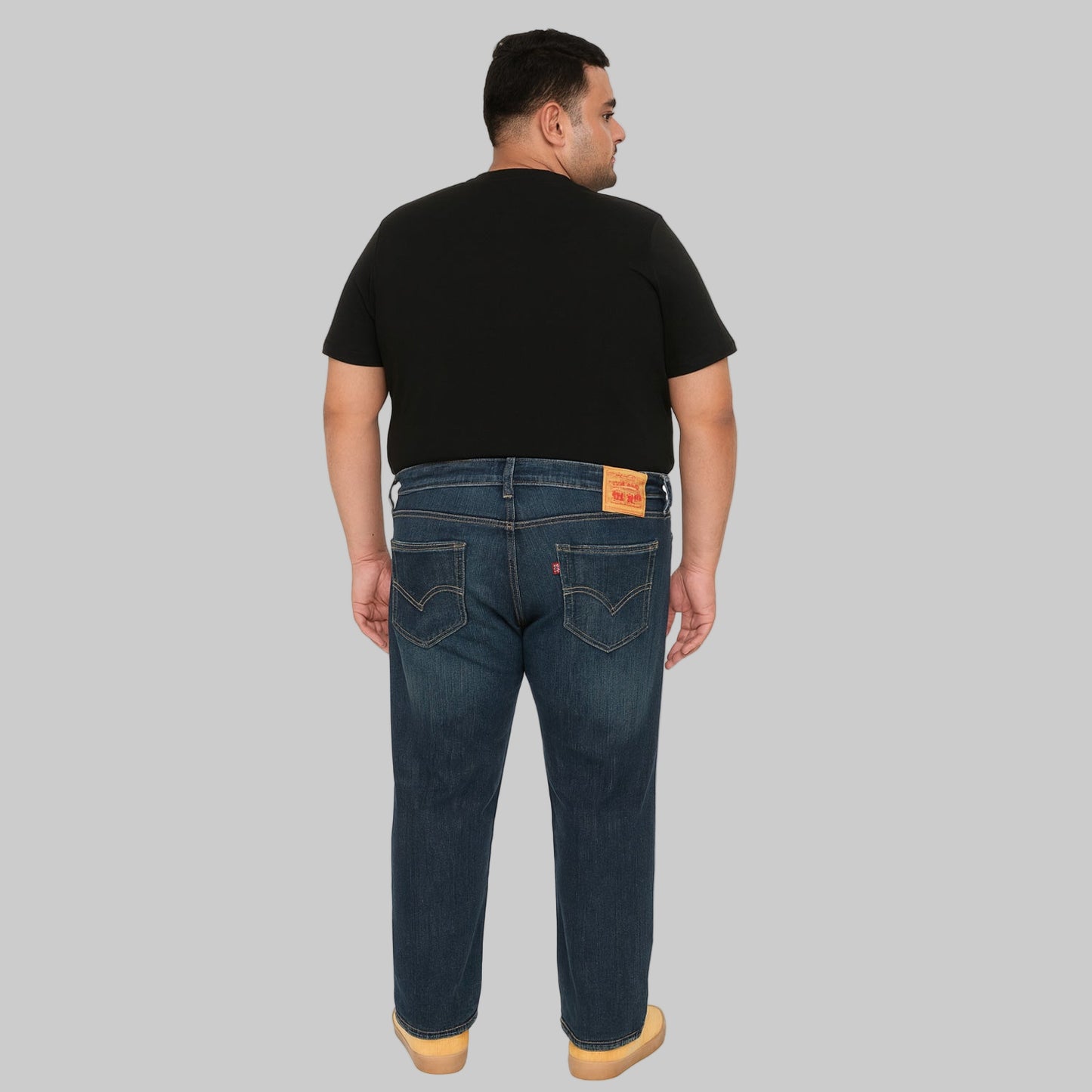 Midnight Wash Classic Straight Jeans in dark indigo, straight-leg cut, five-pocket style, button fly, stretch-cotton blend.