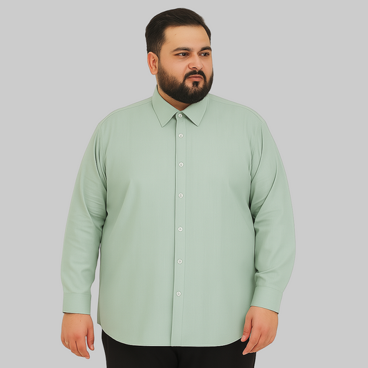 Mint Green Plus Size Casual Shirt PSM-9893