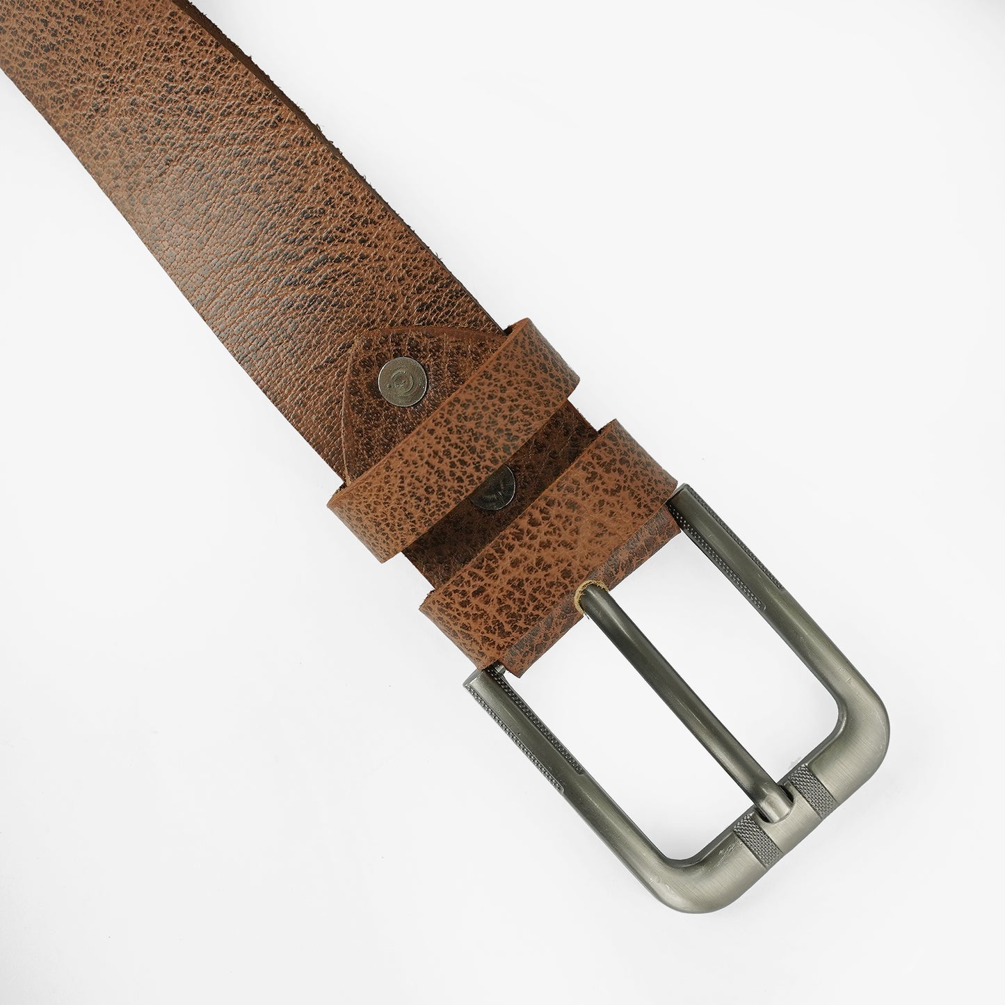 Mustard Textured Distressed Leather Belt with a rugged finish, crafted from premium leather for a stylish and versatile look. Perfect for casual and smart outfits.