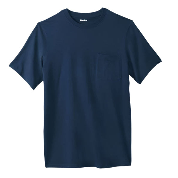 Navy Blue Big Size Pocket Crewneck T-Shirt – Relaxed Fit for Plus Size
