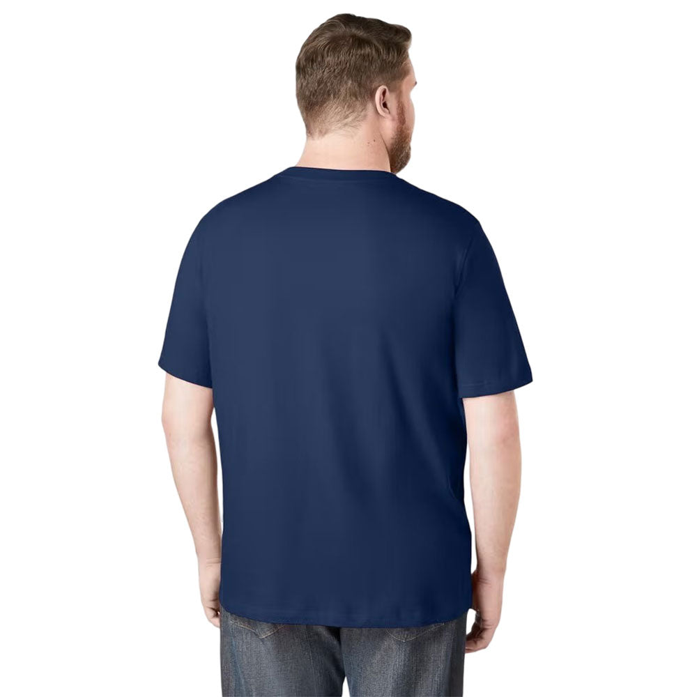 Plus-size Shrink-Less™ crewneck t-shirt with a relaxed fit, taped neck seams, and durable cotton fabric that won’t shrink in the dryer.