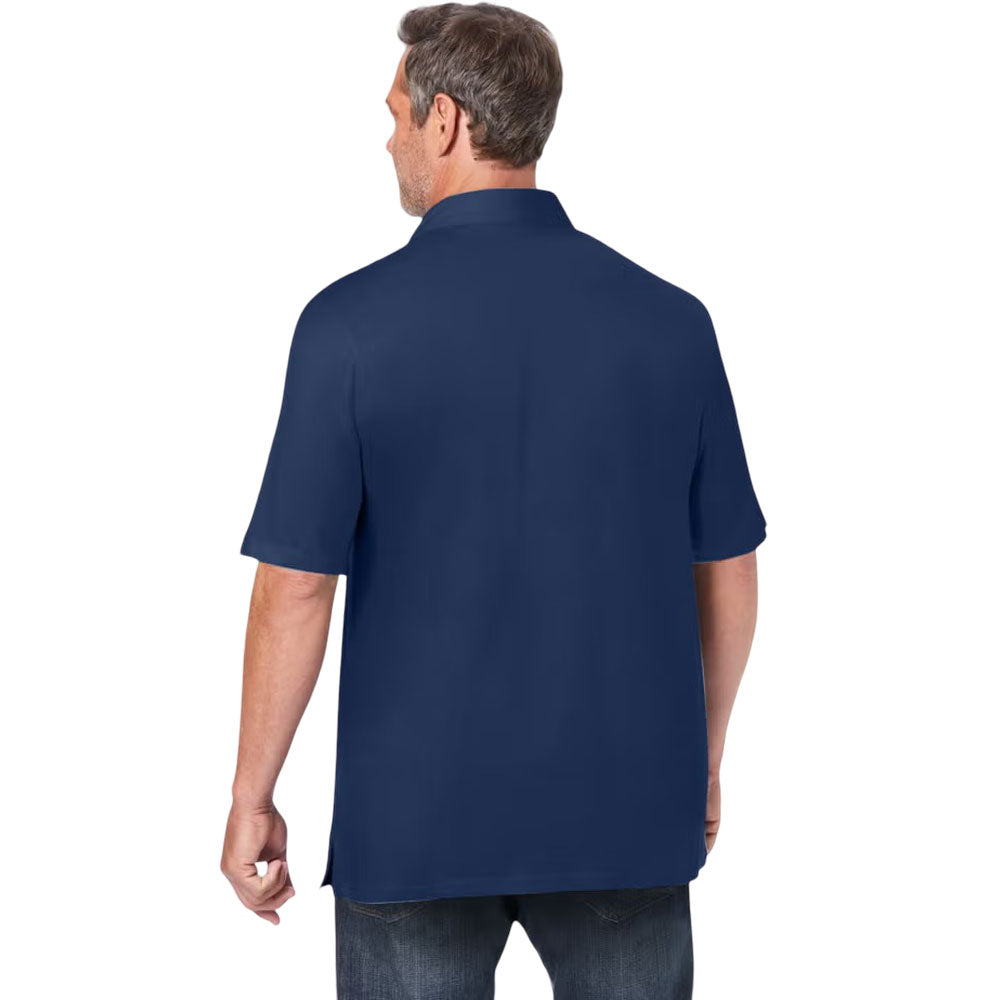 Navy Blue Jersey Big & Tall Polo Shirt – Chest Pocket, Side Vents, Generous Fit