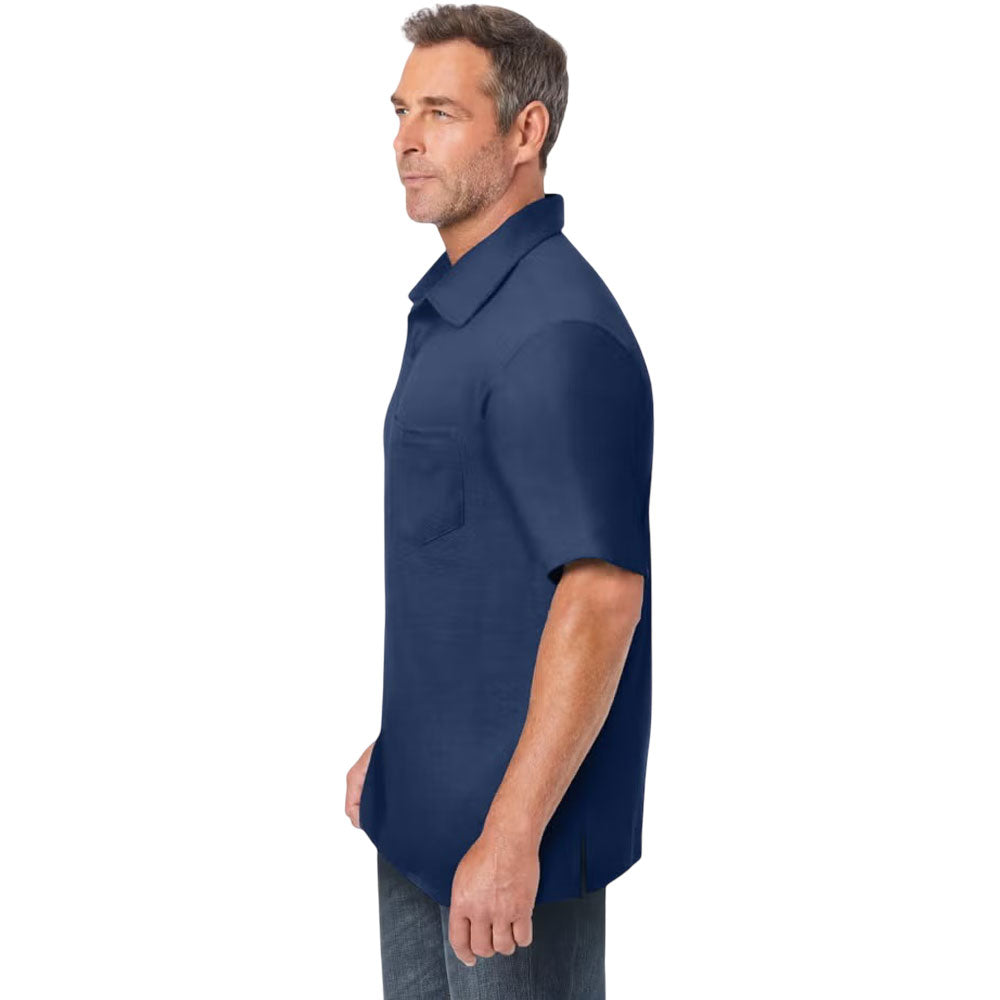 Navy Blue Jersey Big & Tall Polo Shirt – Chest Pocket, Side Vents, Generous Fit