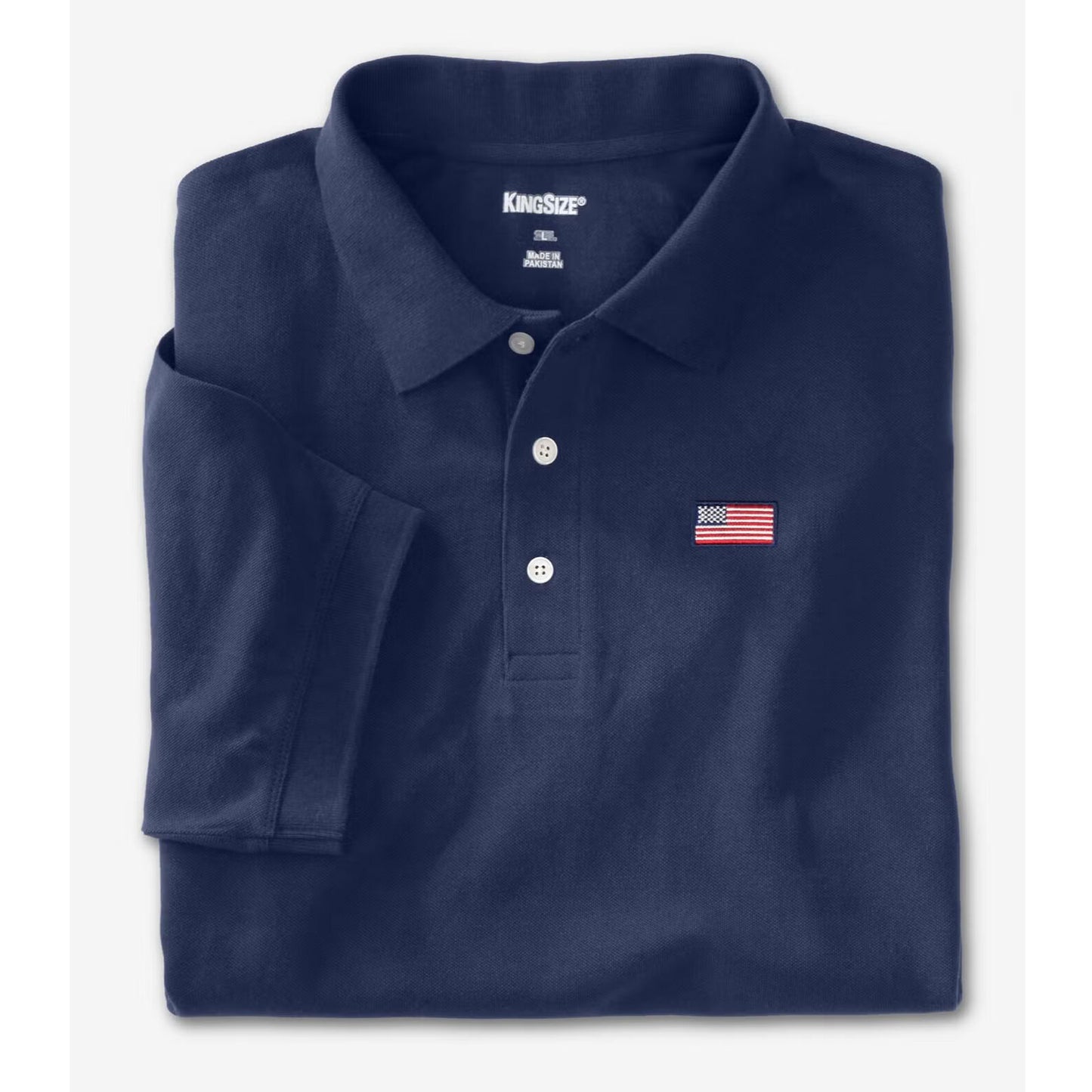 Navy Flag Shrink-Less™ Big & Tall Piqué Polo Shirt –