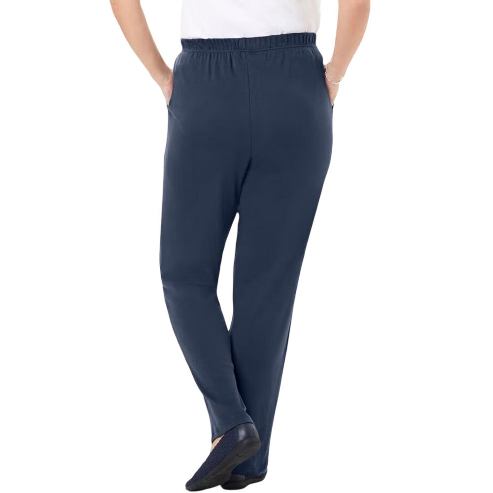 Navy Knit Straight Leg Plus Size Pant – Relaxed Fit