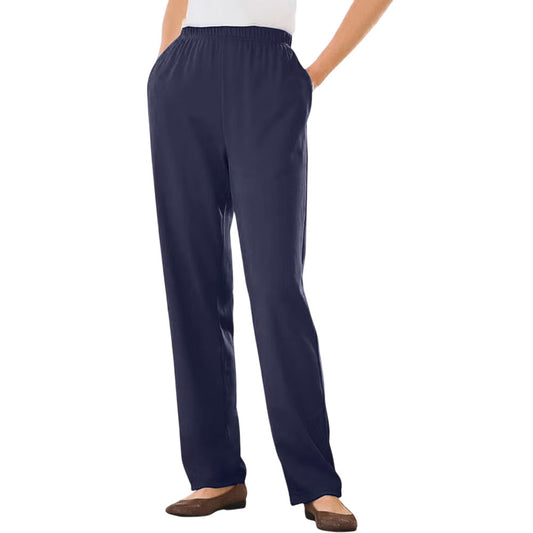 Navy Knit Straight Leg Plus Size Pant – Relaxed Fit