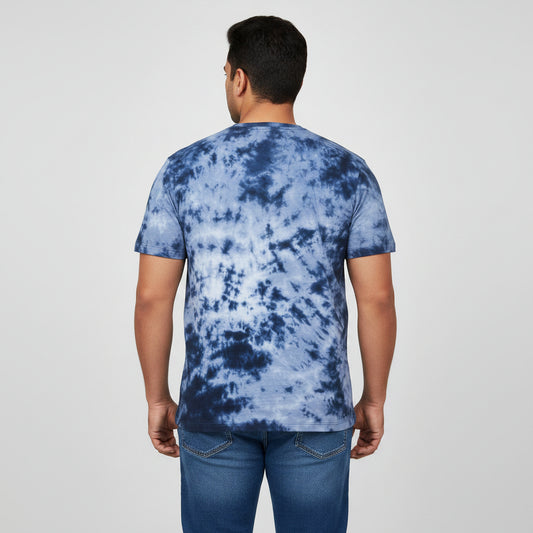 Indigo Storm Tie-Dye Graphic T-Shirt PSM-7096