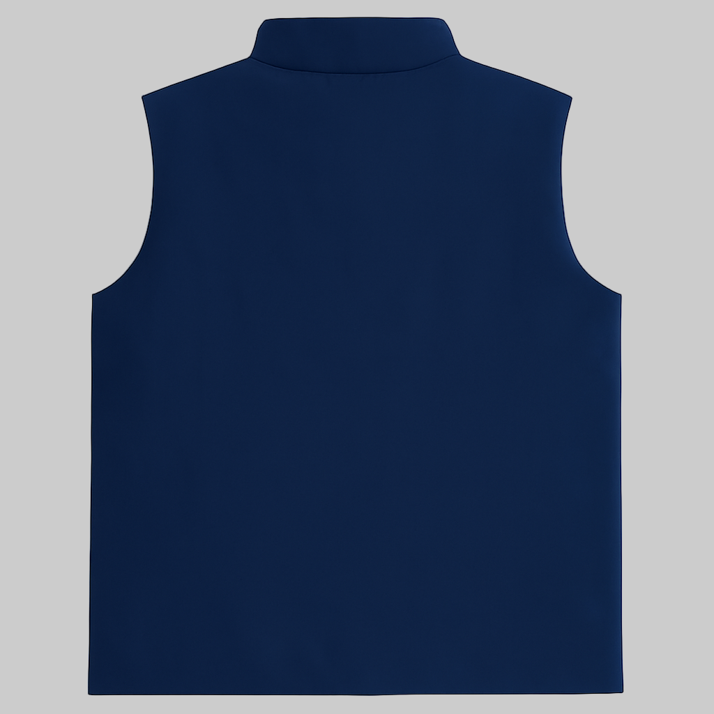 Navy Blue Plus-Size Sleeveless Puffer Jacket PSM-10001