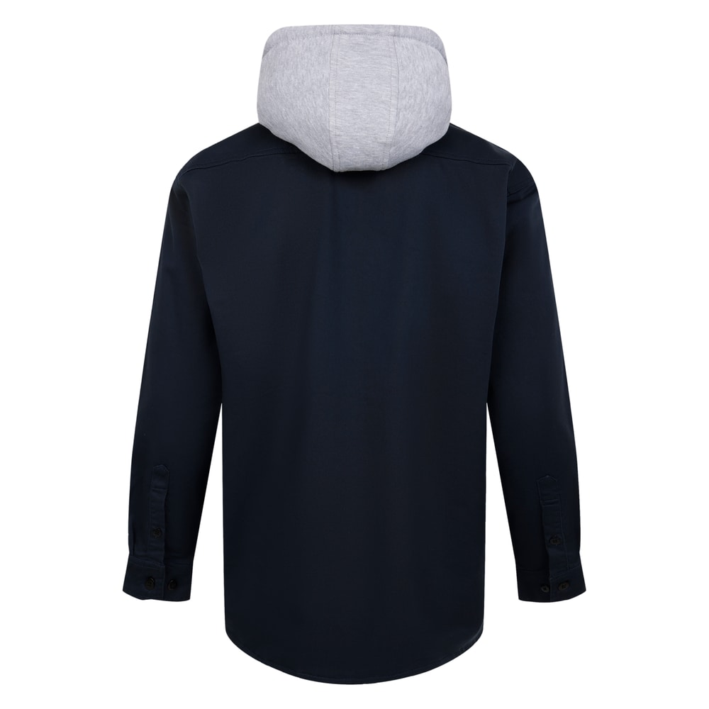 Navy Twill Cotton Big & Tall Hooded Overshirt PSM-8856