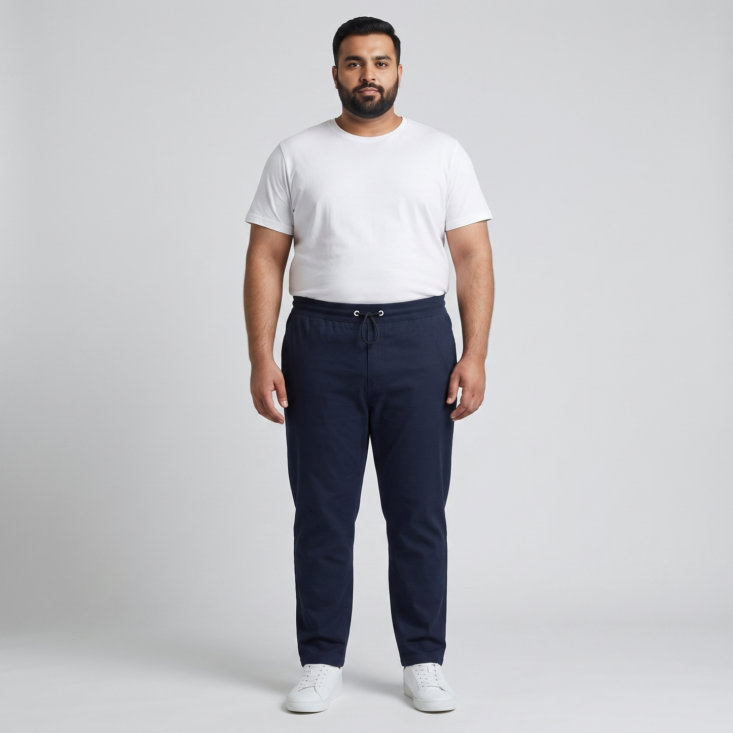 Navy Elastic Waist Jersey Trouser PSM-11364