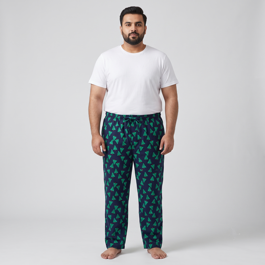 Navy Evergreen Flannel Pajama Pants PSM-10216