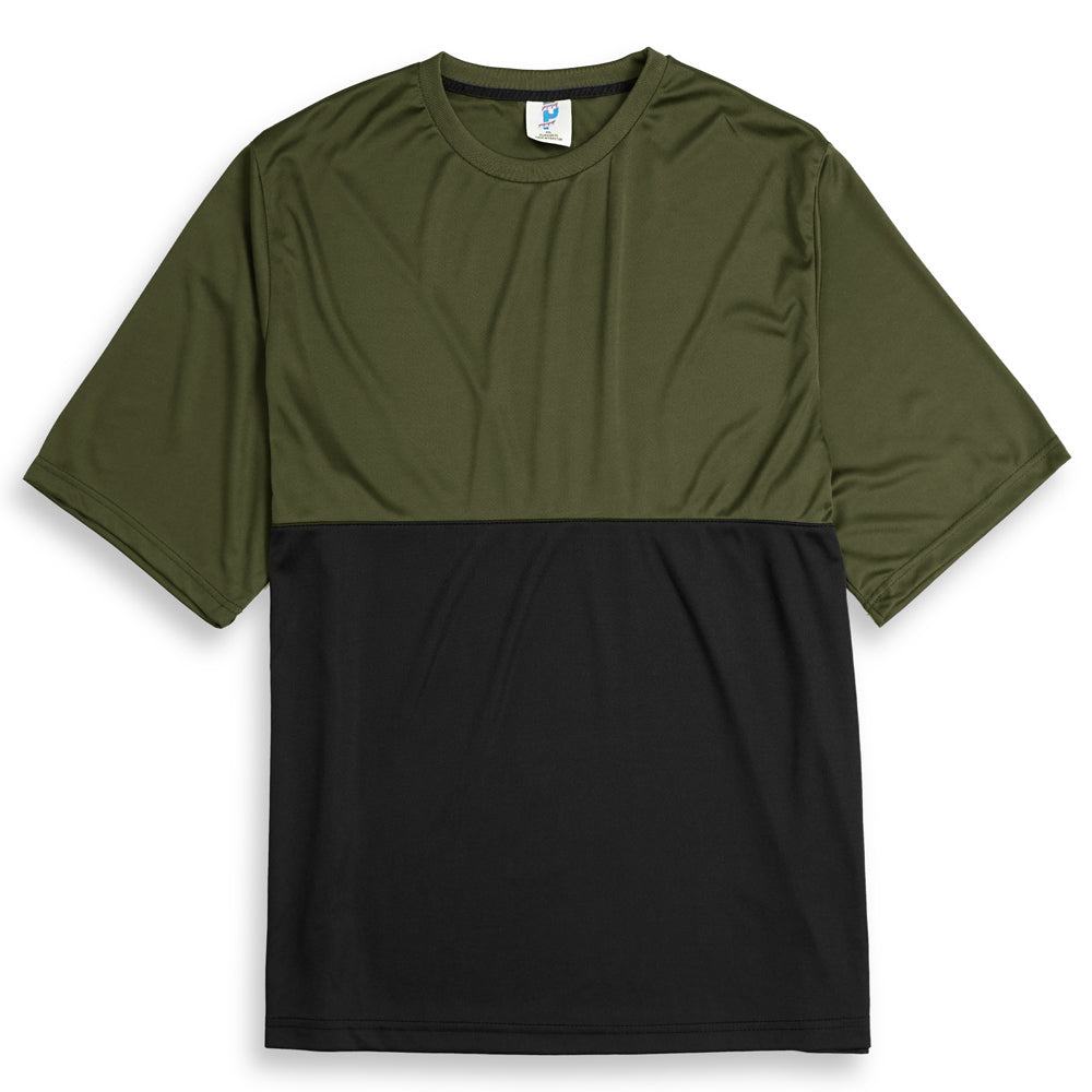 Olive Green Black Block Polyester Plus Size Sportswear Tracksuit PSM-7855
