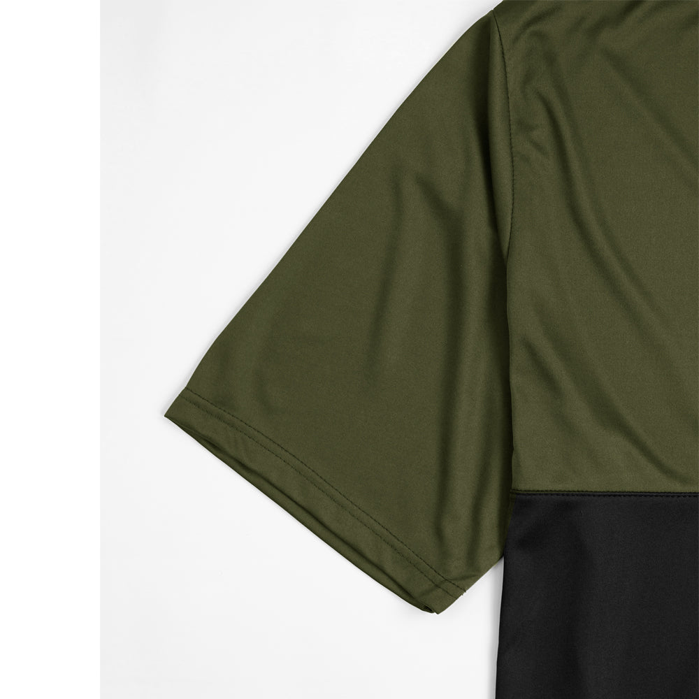 Olive Green Black Block Polyester Plus Size Sportswear Tracksuit PSM-7855