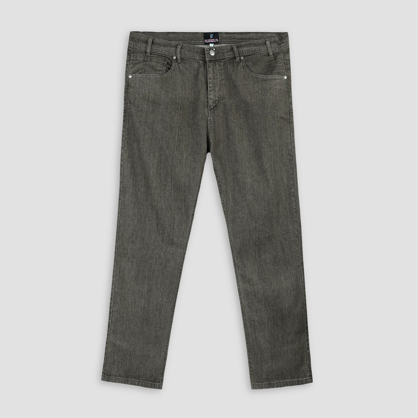 Vintage Brown Plus Size Classic Straight-Leg Jeans PSM-9337