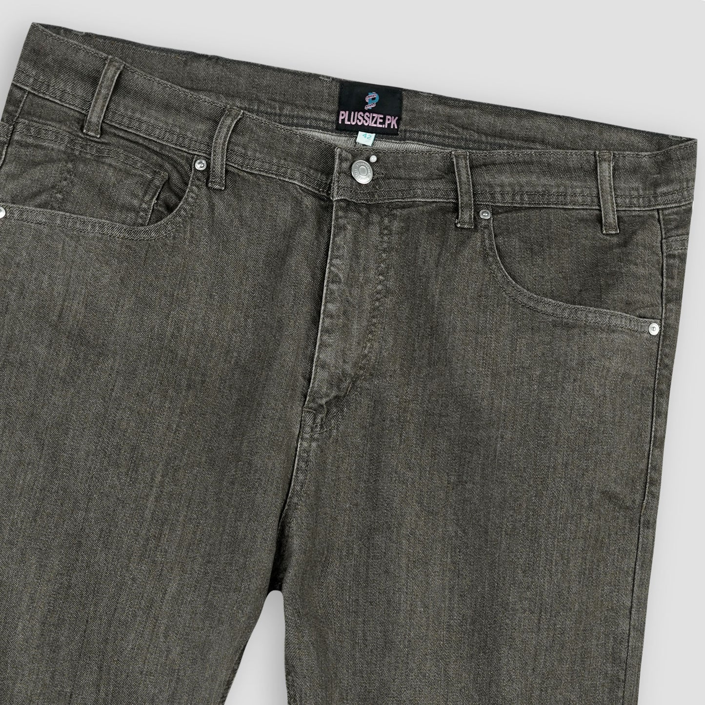 Vintage Brown Plus Size Classic Straight-Leg Jeans PSM-9337