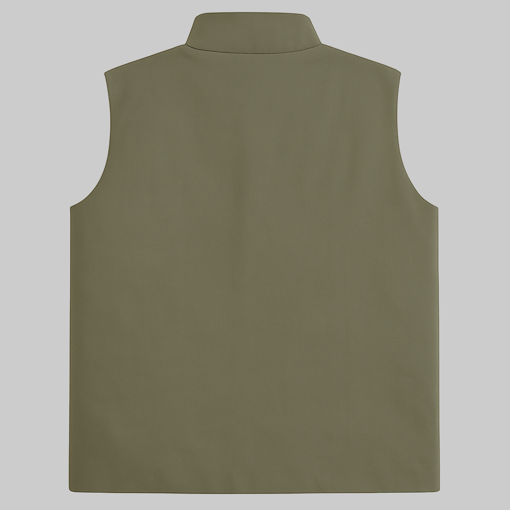 Olive Plus-Size Sleeveless Puffer Jacket PSM-10004