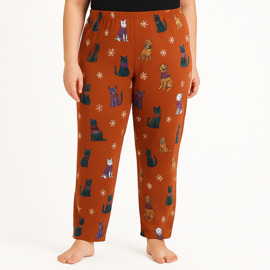 Orange Graphic Cotton Flannel Pajama PSW-7761