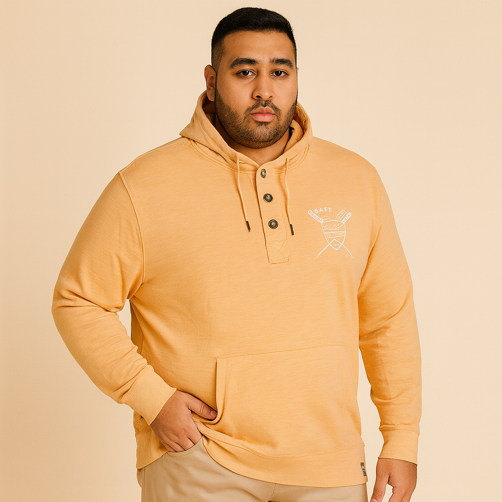 Peach Big Size Button Up PullOver Hoodie PSM-3080