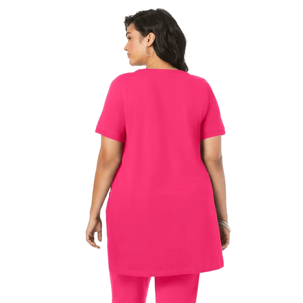 Pink Burst Plus Size Women Two Pocket Soft Knit Tunic PSW-4789