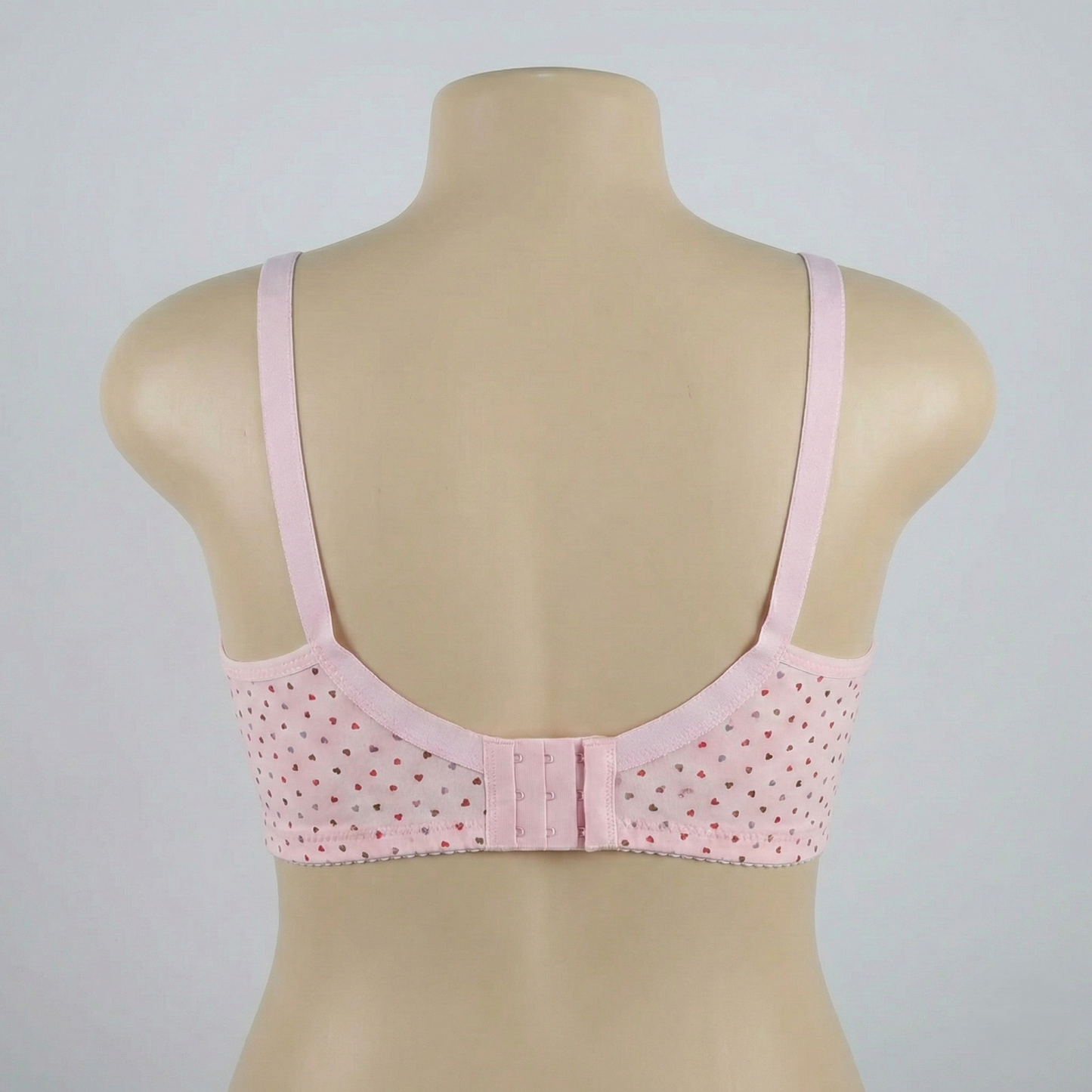 Pink Heart Print Plus Size Wireless Bra PSW-10807