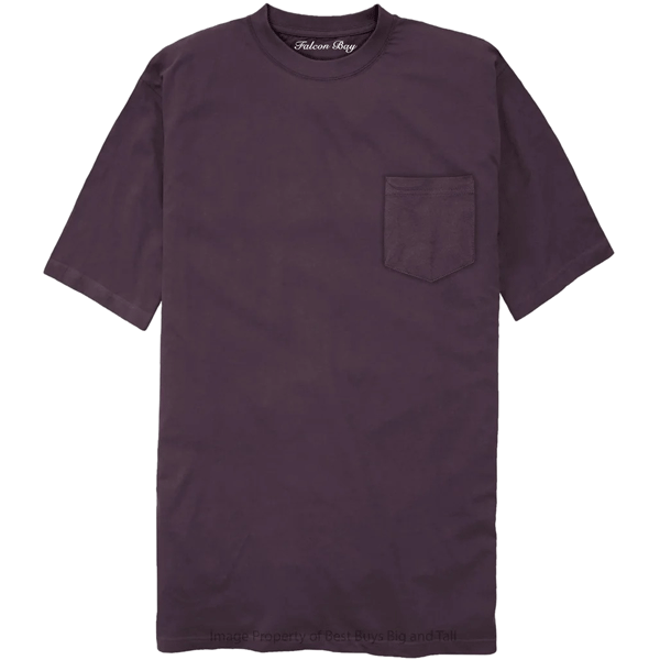 Plum Cotton Pocket Crewneck T-Shirt