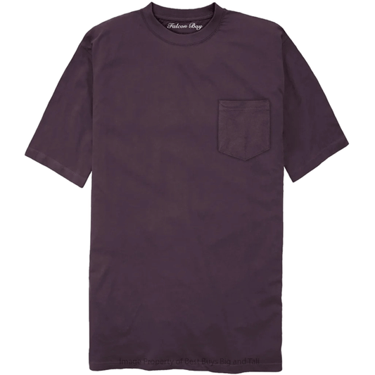 Plum Cotton Pocket Crewneck T-Shirt