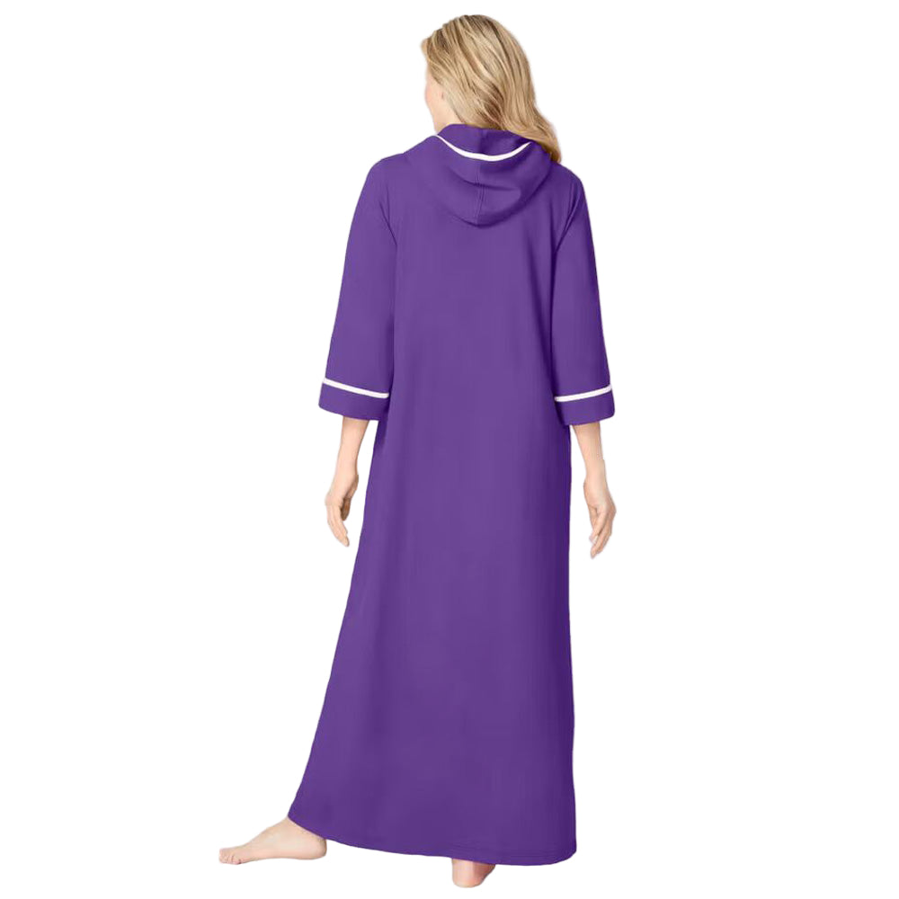 Flat-lay of Plum Burst French Terry Robe on neutral background