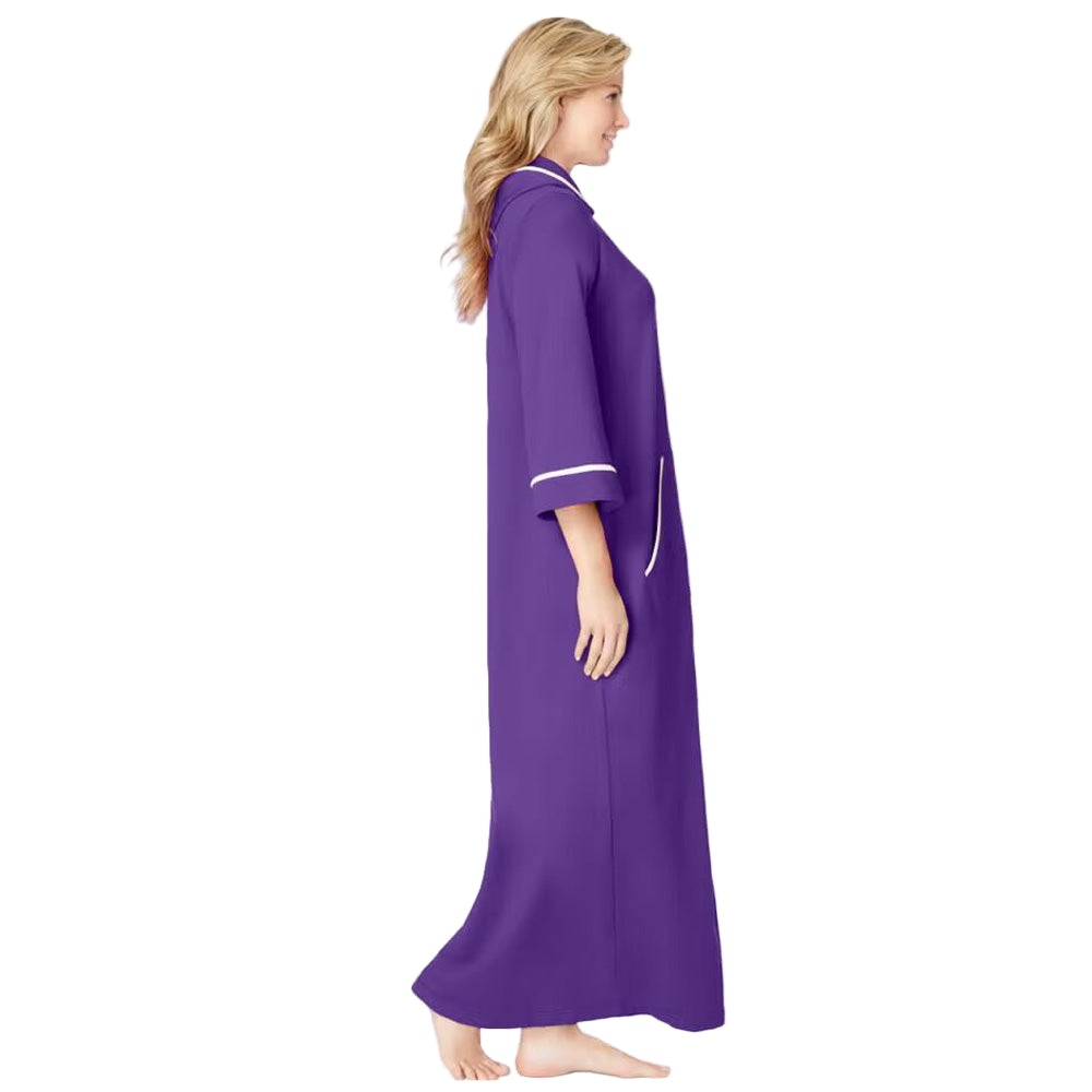 Flat-lay of Plum Burst French Terry Robe on neutral background