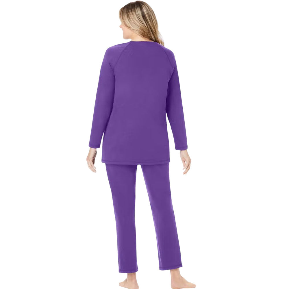 Plum Burst Plus Size 2-Piece Lounge Set – Relaxed Fit in Bold Color