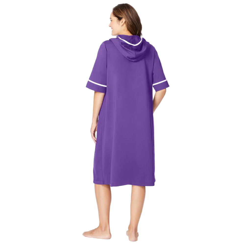 Flat-lay of Plum Burst French Terry Robe on neutral background