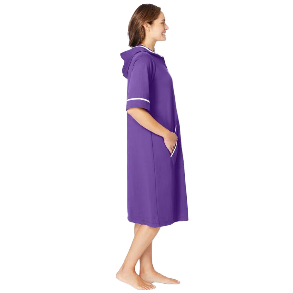 Flat-lay of Plum Burst French Terry Robe on neutral background