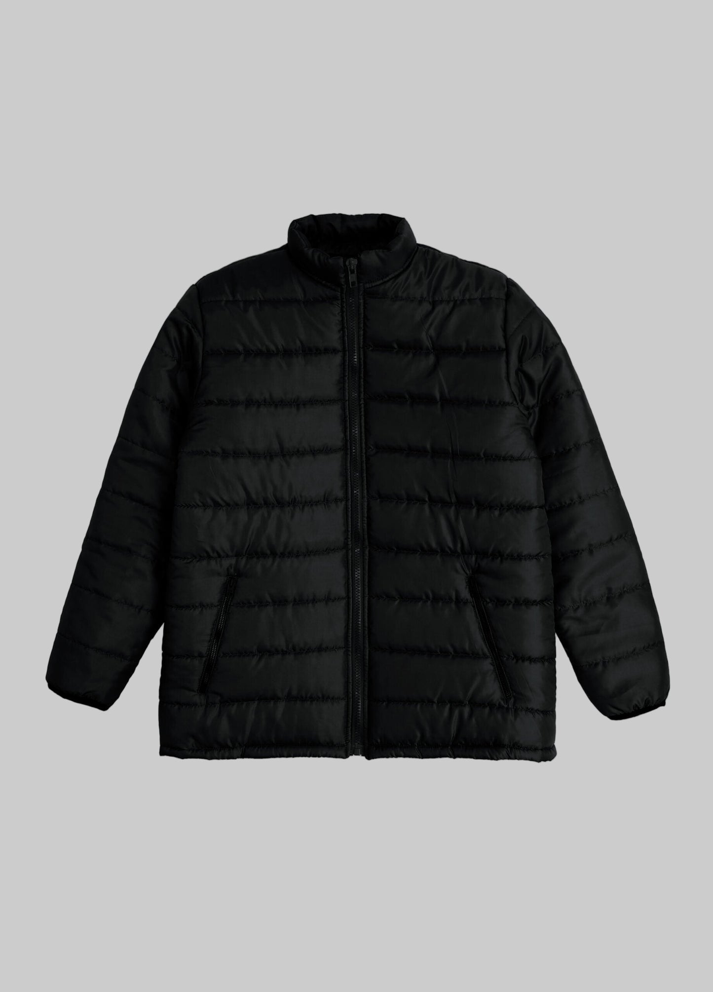 Black Plus Size Long Sleeve Puffer Jacket PSM-7536