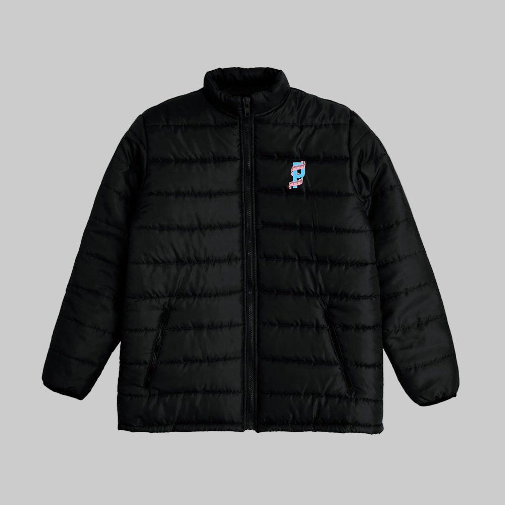 Black Plus Size Long Sleeve Puffer Jacket PSM-7686