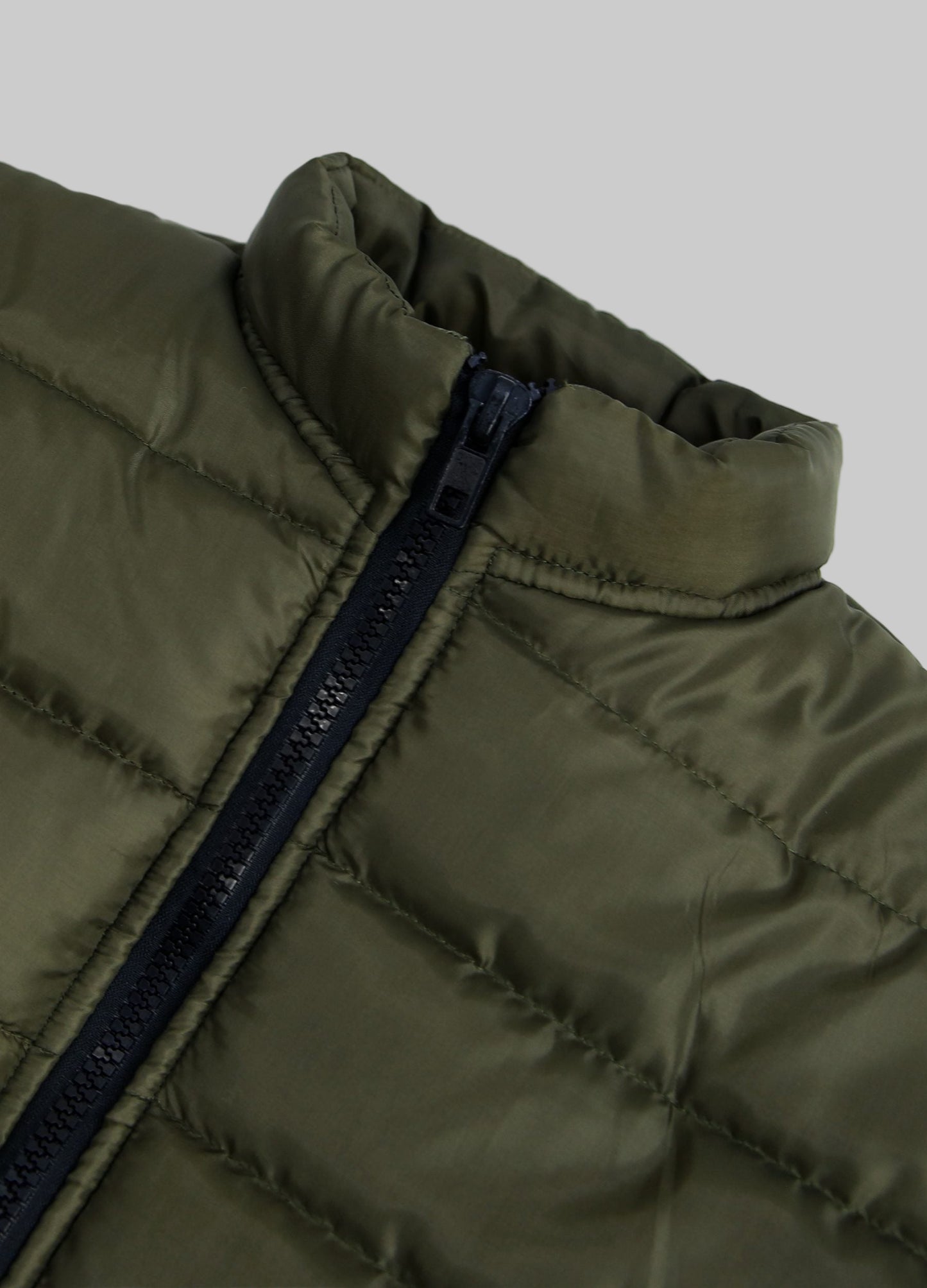 Olive Green Plus Size Long Sleeve Puffer Jacket PSM-8726
