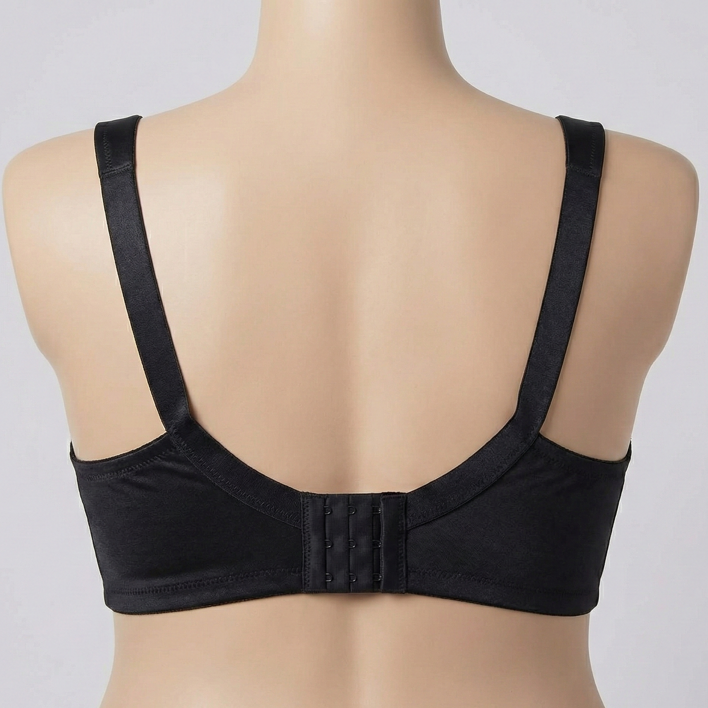 Plus Size Black Embroidered Support Bra PSW-10815