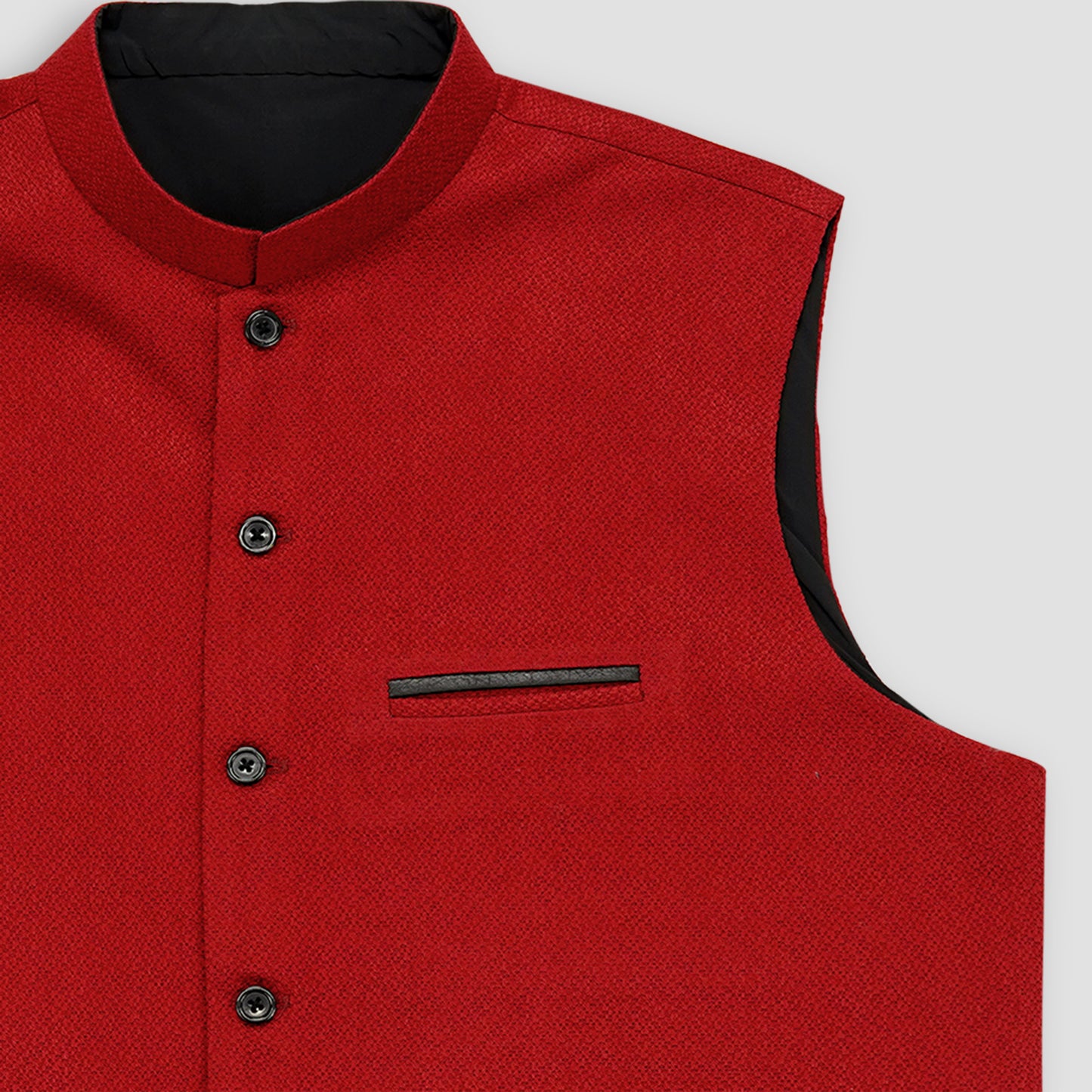 Plus Size Red Suiting Fabric Waistcoat PSM-9260