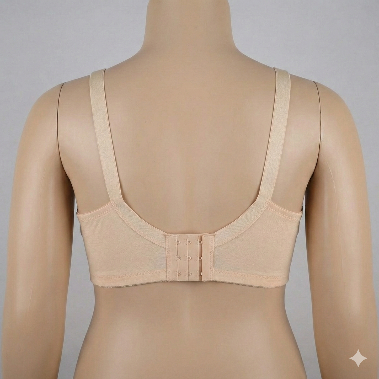 Plus Size Beige Blossom Embroidered Support Bra PSW-10808