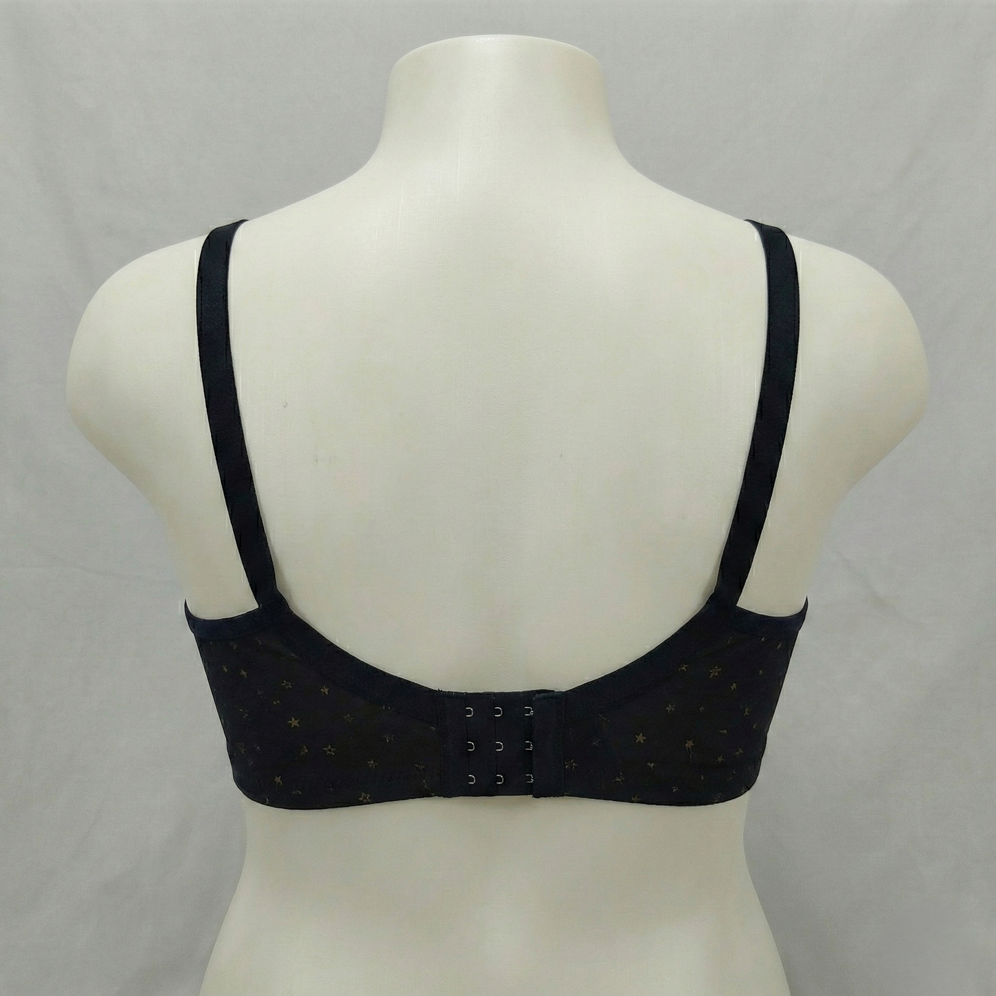 Plus Size Black Star print Seam Stripe Wireless Bra PSW-10790