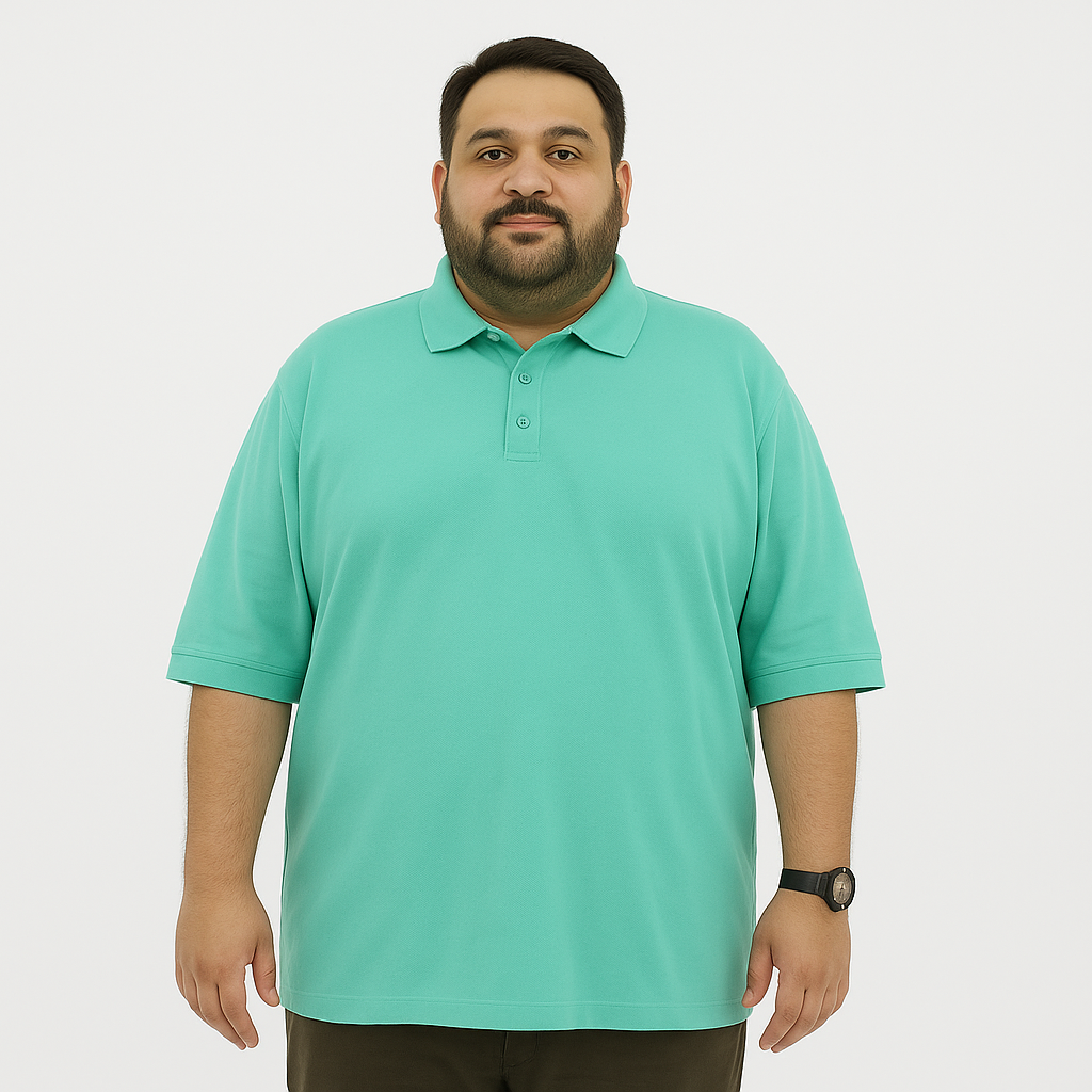 Plus Size Classic Mint Green Polo Shirt PSM-9212