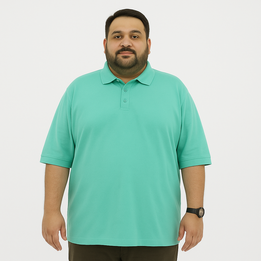 Plus Size Classic Mint Green Polo Shirt PSM-9212