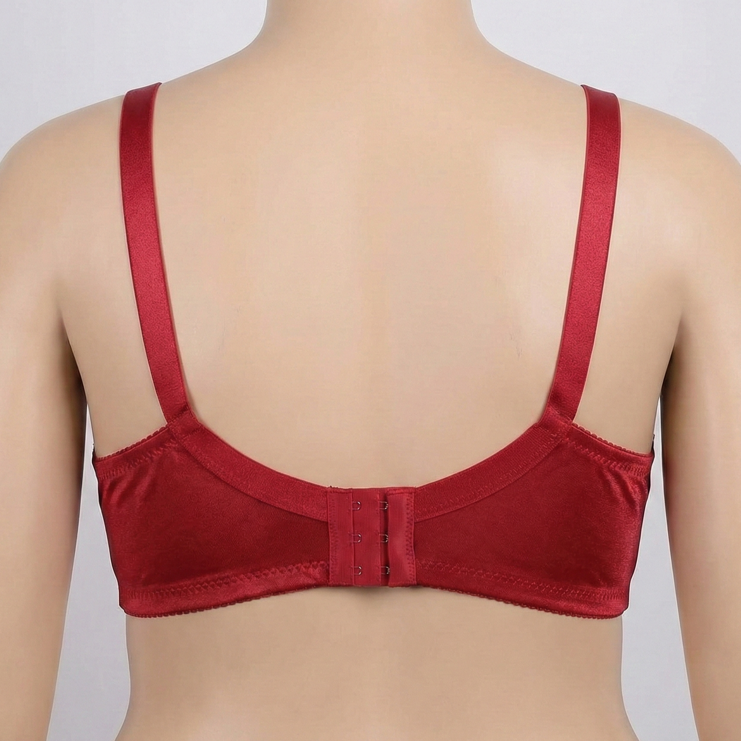 Plus Size Maroon Embroidered Support Bra PSW-10816