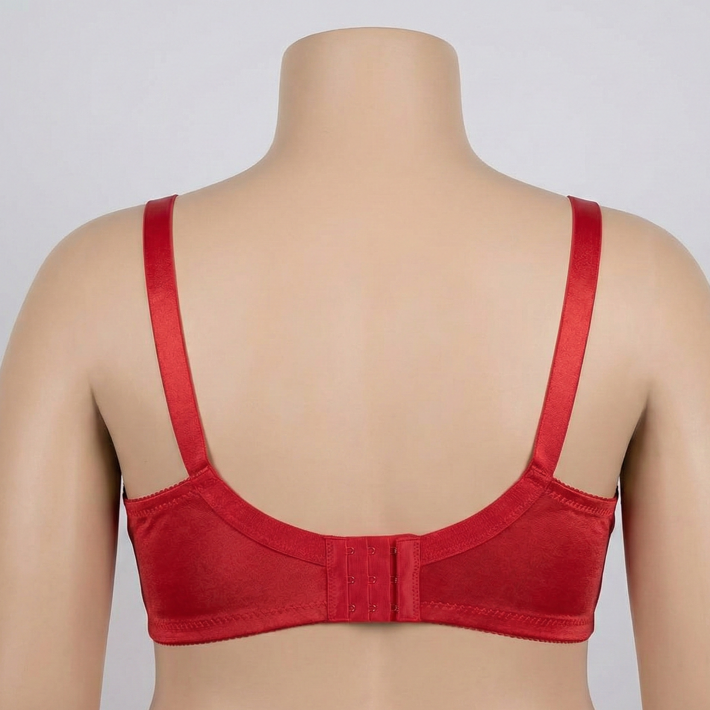 Plus Size Red Embroidered Support Bra PSW-10814